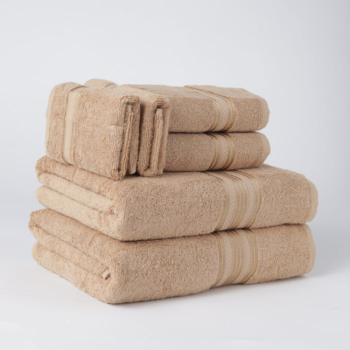 Plazatex All Season Towel Set Made With High Quality Fabric for Maximum Comfort 6 Piece Taupe