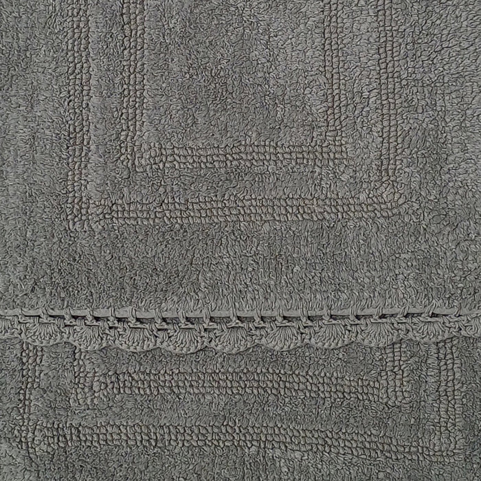 RT Designers Collection Adamo 2 Pieces Premium Cotton Anti Skid Bath Rug Set Grey