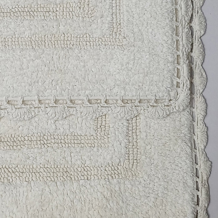 RT Designers Collection Adamo 2 Pieces Premium Cotton Anti Skid Bath Rug Set Ivory