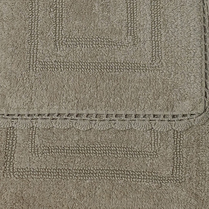 RT Designers Collection Adamo 2 Pieces Premium Cotton Anti Skid Bath Rug Set Taupe