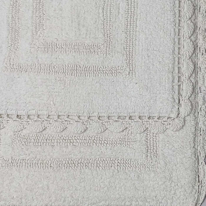 RT Designers Collection Adamo 2 Pieces Premium Cotton Anti Skid Bath Rug Set White