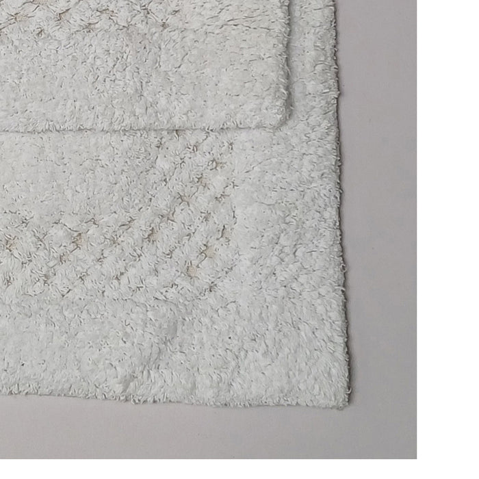 RT Designers Collection Bernardo 2 Pieces Premium Cotton Anti Skid Bath Rug Set White