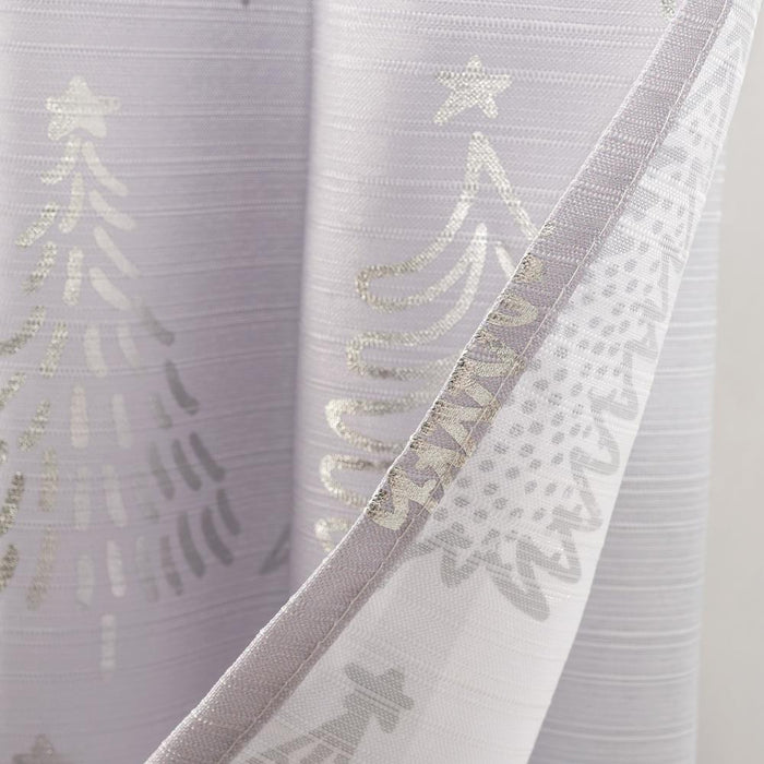 RT Designers Collection Christmas Forest Foil Shower Curtain 70" x 72" Grey/Silver