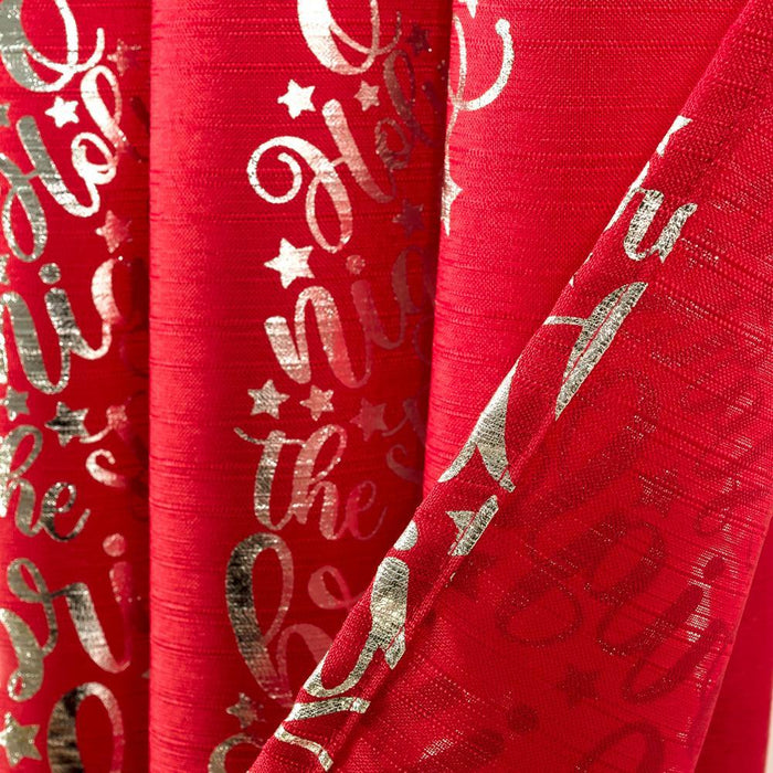 RT Designers Collection Christmas Star Tree Foil Shower Curtain 70" x 72" Red/Silver