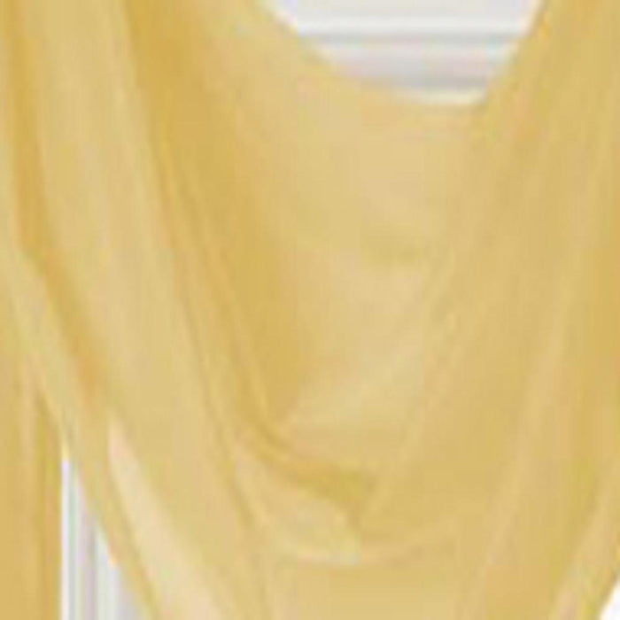 Celine Sheer 55 x 216 in. Sheer Curtain Scarf Valance Gold