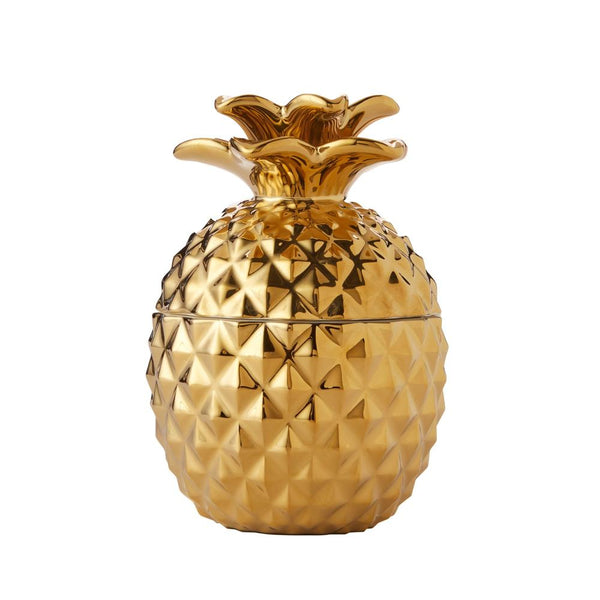 SKL Home Gilded Pineapple Cotton Jar - Gold 5.71x3.96x3.96