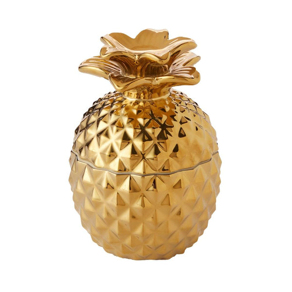 SKL Home Gilded Pineapple Cotton Jar - Gold 5.71x3.96x3.96
