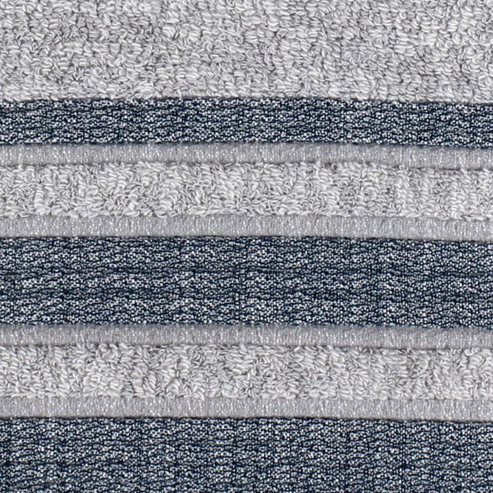 Saturday Knight Ltd Cubes Stripe High Quality Stylish Easily Fit Bath Towel With 5" Band Hem - 27x50", Navy