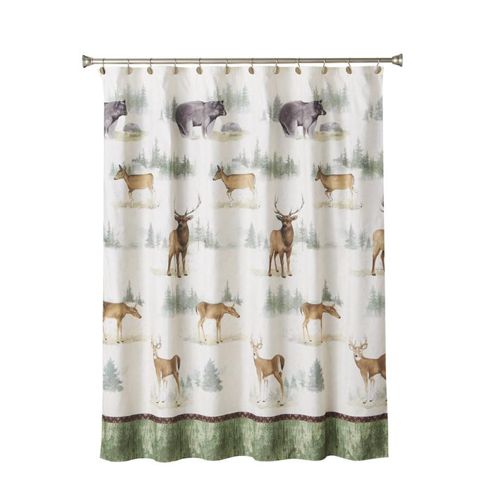 Saturday Knight Ltd Home On The Range Wildlife Fabric Shower Curtain - 70x72", Multi