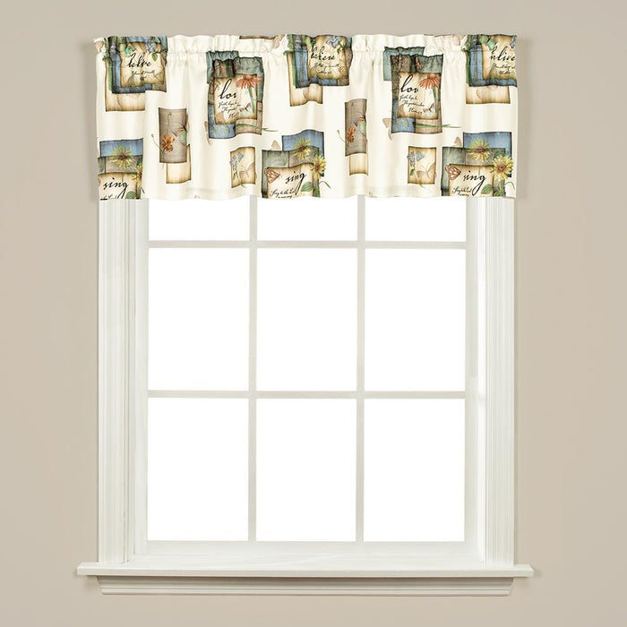 SKL Home Nature's Hope Flowers And Butterflies Printed Window Valance - 58x13", Multi