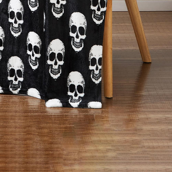 RT Designer's Collection Halloween Skulls Printed Flannel Throw Blanket 50" x 70" Black