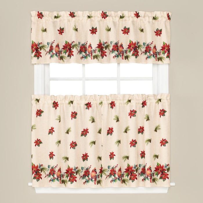 SKL Home Saturday Knight Ltd Holiday Elegance Beautiful Design With 1.5" Rod Pocket Window Tier Pair - Multi