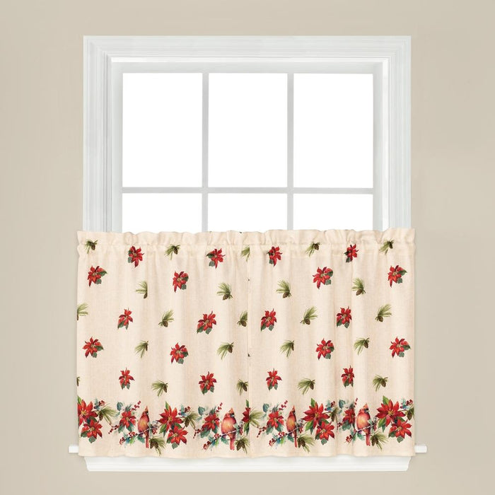 SKL Home Saturday Knight Ltd Holiday Elegance Beautiful Design With 1.5" Rod Pocket Window Tier Pair - Multi