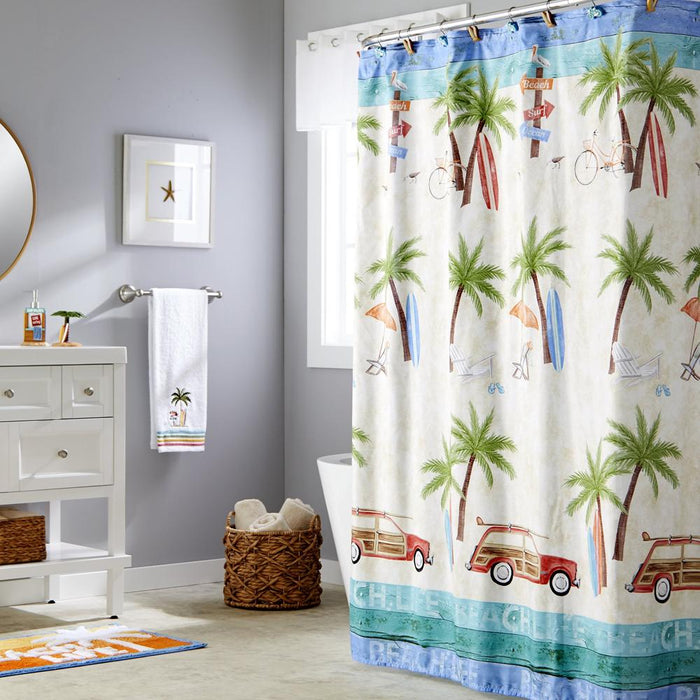 Saturday Knight Ltd Paradise Beach Life Fun Fabric Bath Shower Curtain - 70x72", Multi