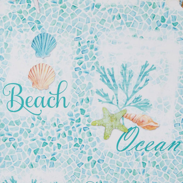 Saturday Knight Ltd South Seas Beach Life Fabric Bath Shower Curtain - 70x72", Teal