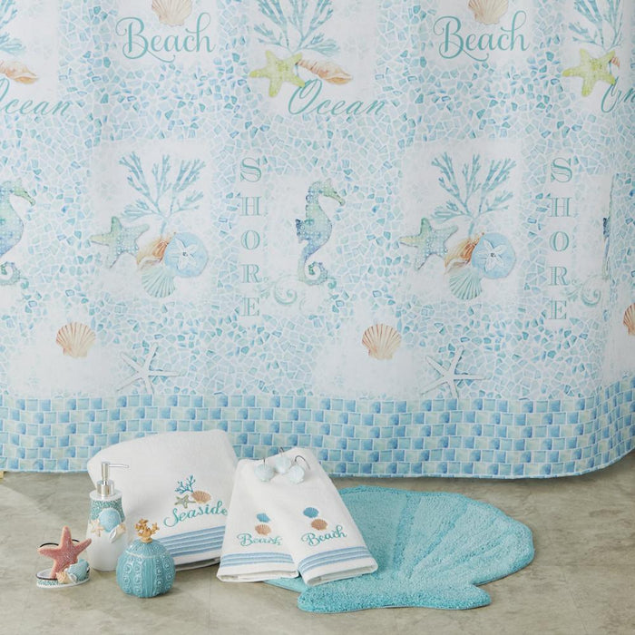 Saturday Knight Ltd South Seas Beach Life Fabric Bath Shower Curtain - 70x72", Teal