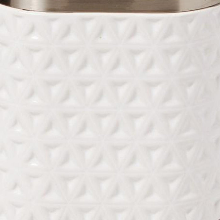 Saturday Knight Ltd Geo Embossed Pattern Bath Toothbrush Holder - 4.24x2.67x4.18", Natural