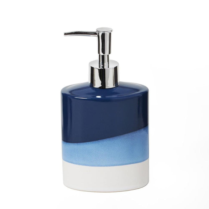 SKL Home Alanya Fluid Wave Inspired Appearance Lotion Pump/Soap Dispenser - 7.22x2.37x3.92", Blue