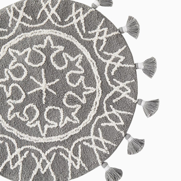 SKL Home Saturday Knight Ltd Medallia Visually Appealing 2-Tone Medallion Design - Gray