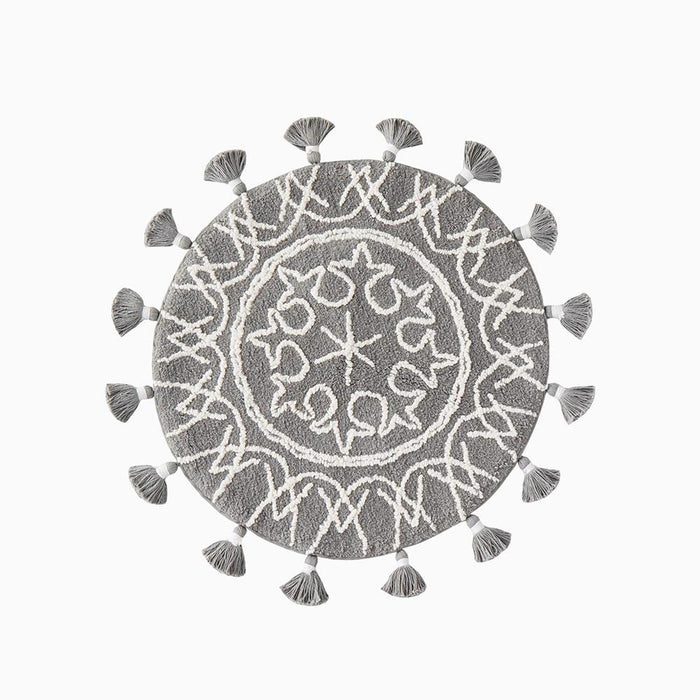 SKL Home Saturday Knight Ltd Medallia Visually Appealing 2-Tone Medallion Design - Gray
