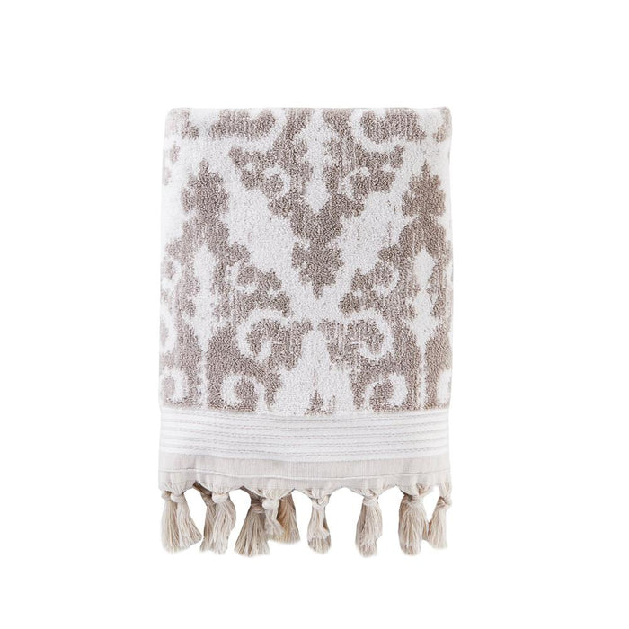Saturday Knight Ltd Mirage Fringe Reversible And Woven Jacquard Bath Towel - 28x54"