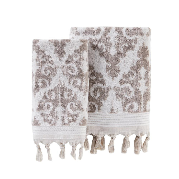 Saturday Knight Ltd Mirage Fringe Reversible And Woven Jacquard Bath Towel - 28x54"