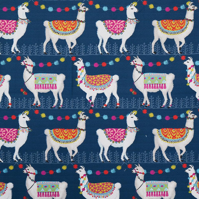 SKL Home Saturday Knight Ltd Alotta Llamas Playful Fresh Bathroom Restyle Durable Shower Curtain - 70x72", Blue