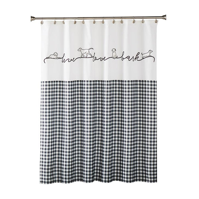 SKL Home Saturday Knight Ltd Farmhouse Dogs Fabric Printed Versatile Style Bathroom Shower Curtain - 72X72", Black