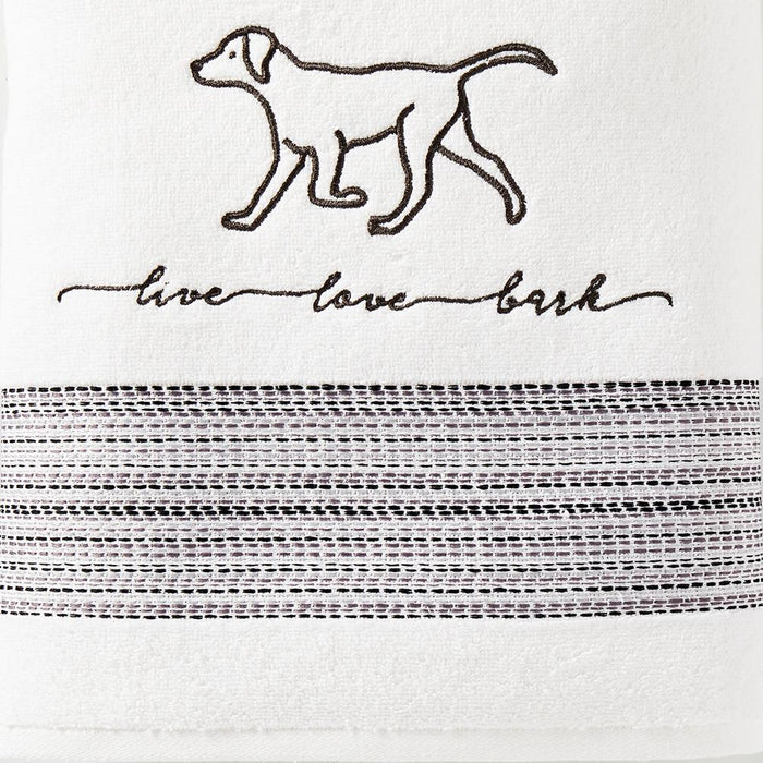 SKL Home Saturday Knight Ltd Fur Ever Friends Contemporary Simplistic Style Bath Towel - 27x50", White