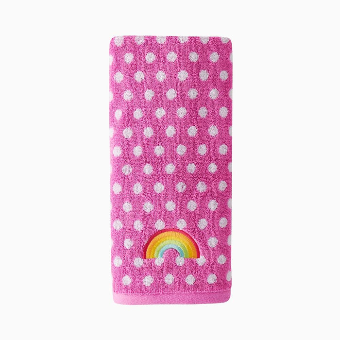 SKL Home Saturday Knight Ltd Rainbow Cloud Soft And Absorbent Cotton Embroidered Hand Towel - 16x26", Pink