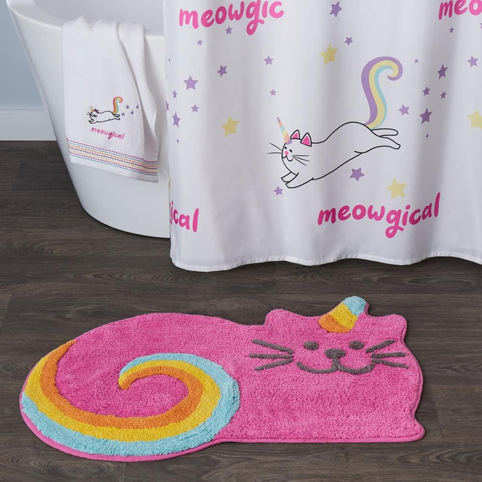 SKL Home Saturday Knight Ltd Meowgic Mythical Caticorn Shaped With High/Low Tufting Design Rug - 33x24", Multi