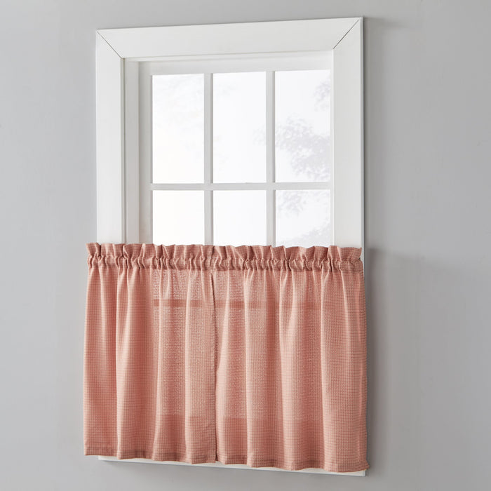 Saturday Knight Ltd Nelson Versatile Tailored Window Tier - 2 Piece - Rust