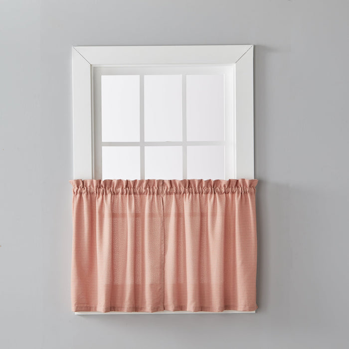 Saturday Knight Ltd Nelson Versatile Tailored Window Tier - 2 Piece - Rust