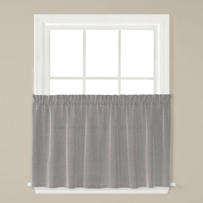 Saturday Knight Ltd Nelson Versatile Tailored Window Tier - 2 Piece - Silver