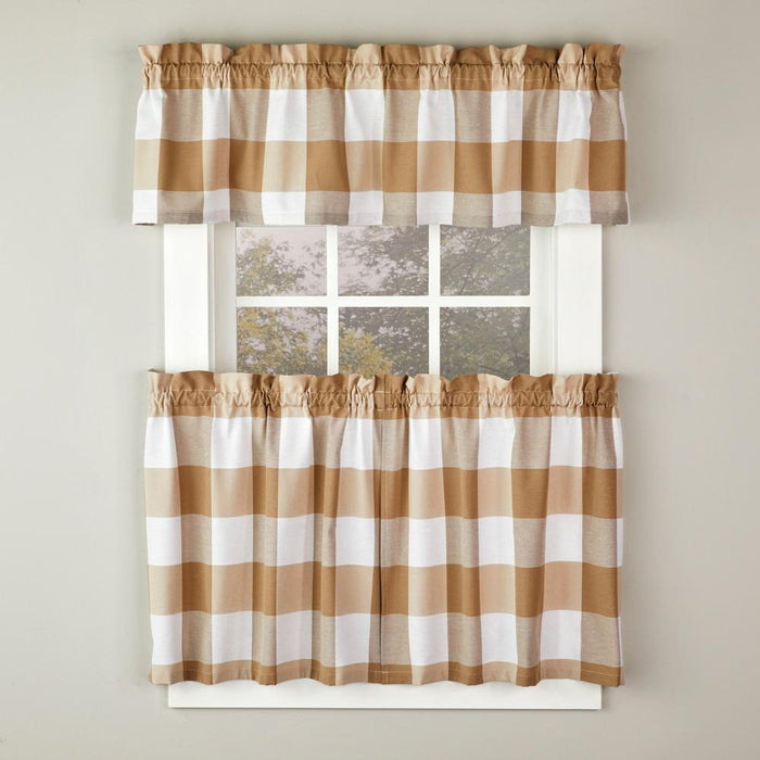 SKL Home By Saturday Knight Ltd Grandin Tier Curtain Pair - Tan/White