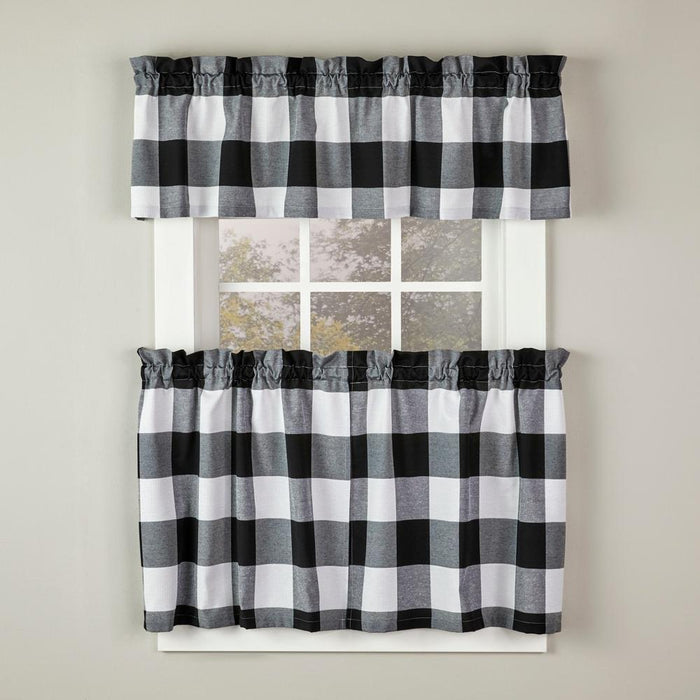 SKL Home By Saturday Knight Ltd Grandin Tier Curtain Pair - White/Black