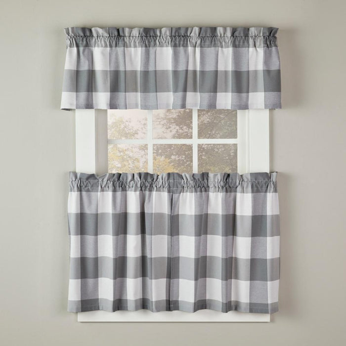 SKL Home By Saturday Knight Ltd Grandin Tier Curtain Pair - Gray/White