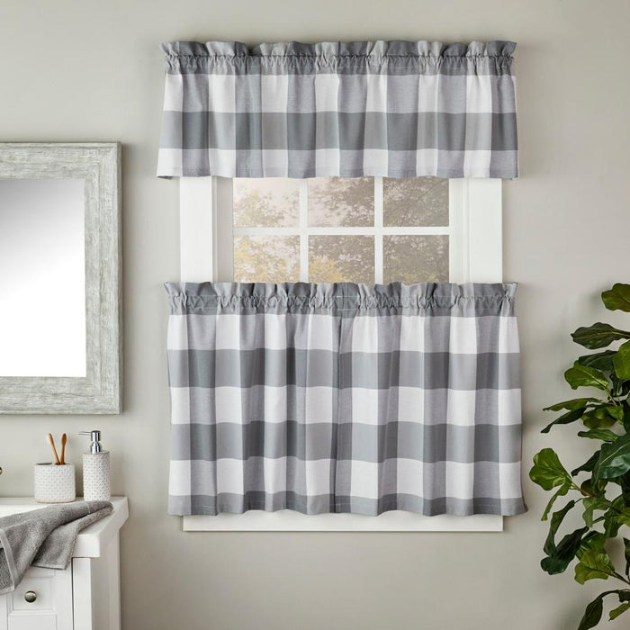 SKL Home By Saturday Knight Ltd Grandin Tier Curtain Pair - Gray/White