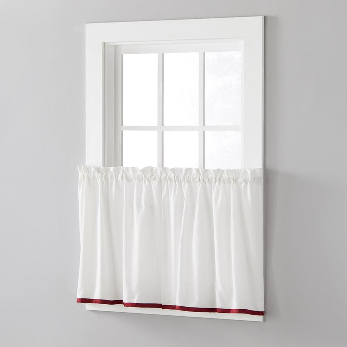 Saturday Knight Ltd Manor Versatile Tailored Window Tier - 2 Piece - 57x24"
