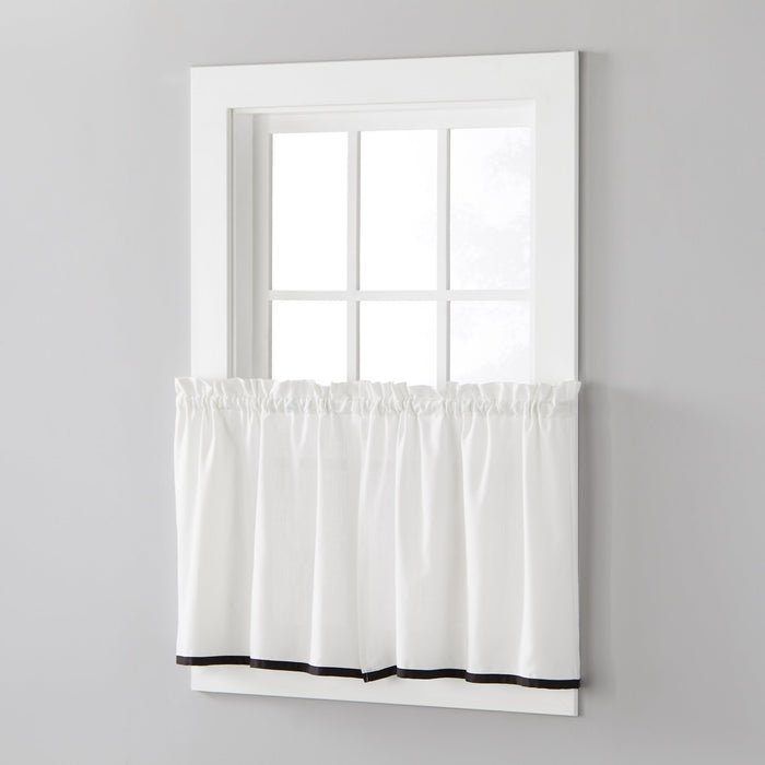Saturday Knight Ltd Manor Versatile Tailored Window Tier - 2 Piece - 57x24"