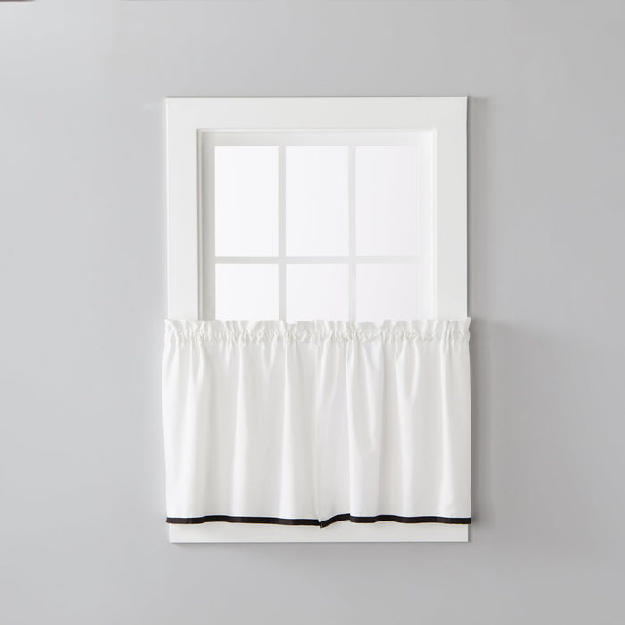 Saturday Knight Ltd Manor Versatile Tailored Window Tier - 2 Piece - 57x24"