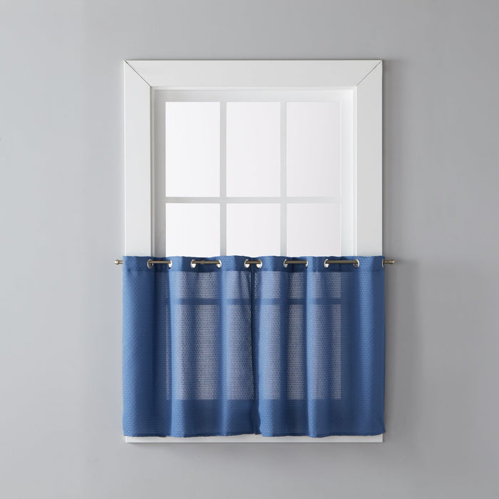 Saturday Knight Ltd Trio 3D Woven Triangle Window Tier - 2 Piece - Denim Blue