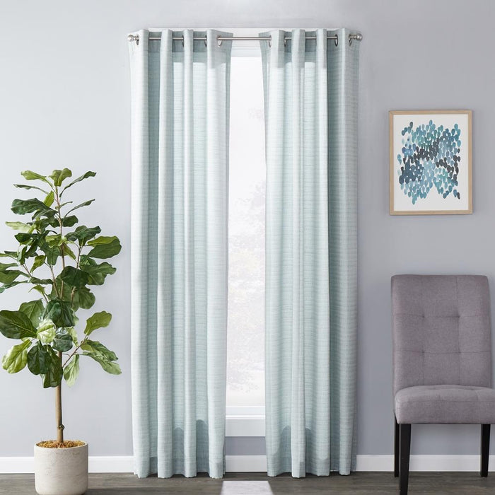 SKL Home Saturday Knight Ltd Maeve Sophisticated Yarn Dyed Woven Horizontal Pattern SunSafe Window Panel - Sage