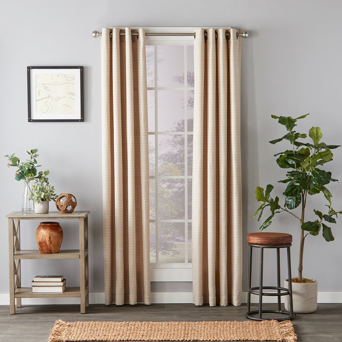 SKL Home Saturday Knight Ltd Maeve Sophisticated Yarn Dyed Woven Horizontal Pattern SunSafe Window Panel - Tan