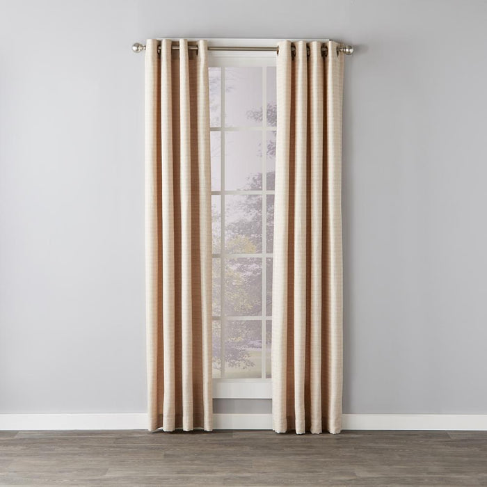 SKL Home Saturday Knight Ltd Maeve Sophisticated Yarn Dyed Woven Horizontal Pattern SunSafe Window Panel - Tan