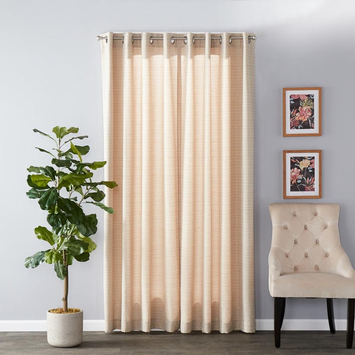 SKL Home Saturday Knight Ltd Maeve Sophisticated Yarn Dyed Woven Horizontal Pattern SunSafe Window Panel - Tan
