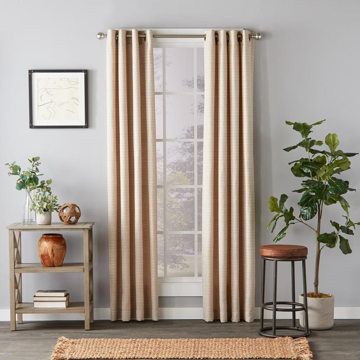SKL Home Saturday Knight Ltd Maeve Sophisticated Yarn Dyed Woven Horizontal Pattern SunSafe Window Panel - Tan