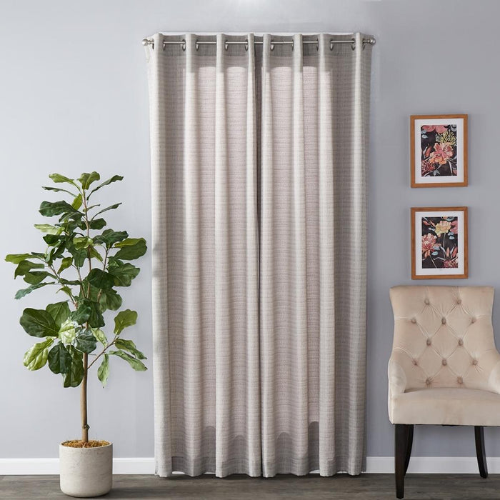 SKL Home Saturday Knight Ltd Maeve Sophisticated Yarn Dyed Woven Horizontal Pattern SunSafe Window Panel - Gray