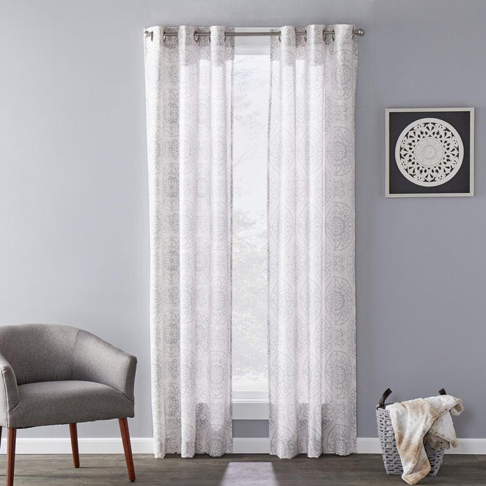 SKL Home Saturday Knight Ltd Kali Sophisticated Design And Slub-Weave Fabric SunSafe Window Panel - Dove Gray
