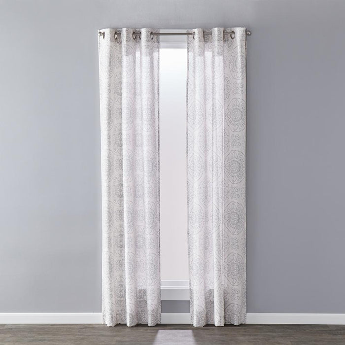 SKL Home Saturday Knight Ltd Kali Sophisticated Design And Slub-Weave Fabric SunSafe Window Panel - Dove Gray